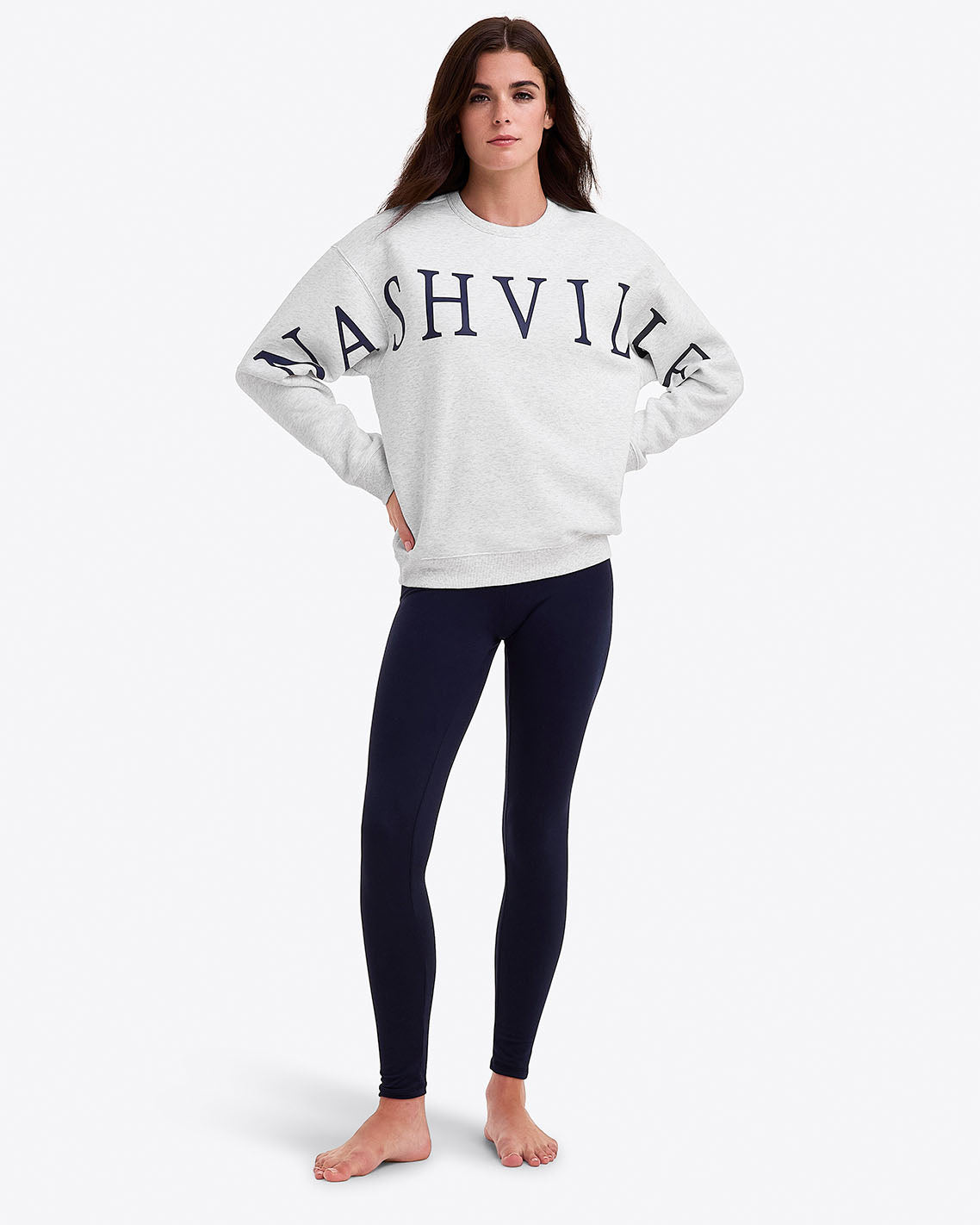 Draper James Grey Nashville Crewneck Sweatshirt in Grey