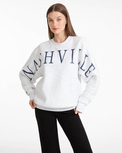 Draper James Grey Nashville Crewneck Sweatshirt in Grey