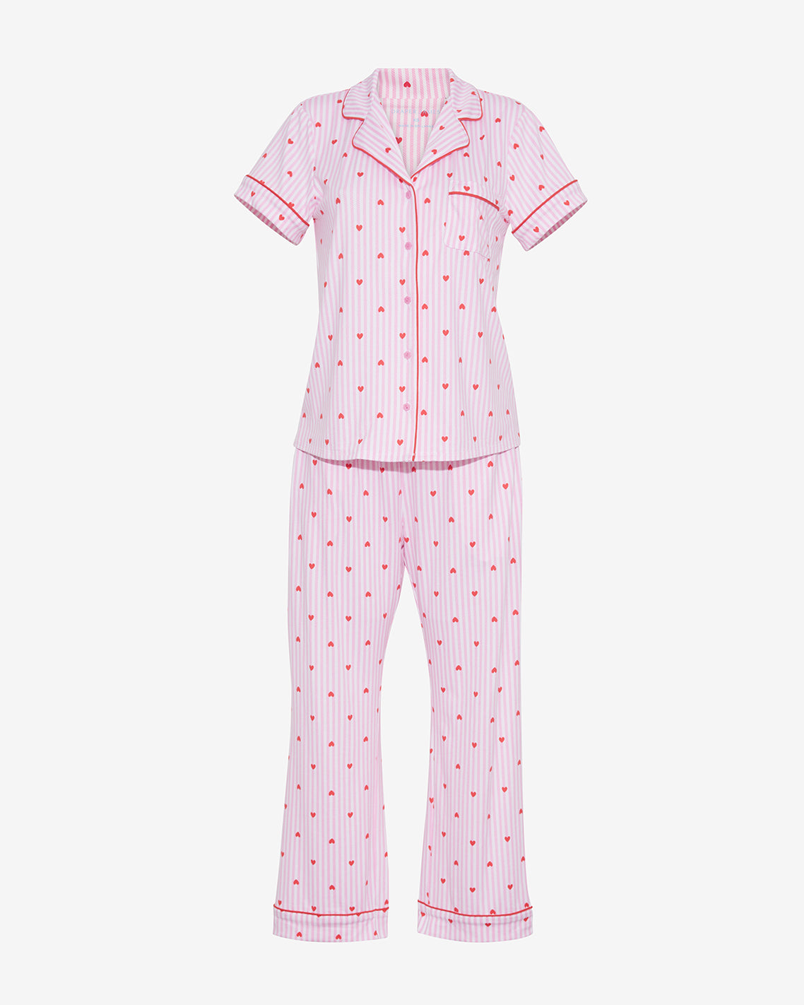 Draper James Sweetheart Stripes Linda Pajama Set in Sweetheart Stripes
