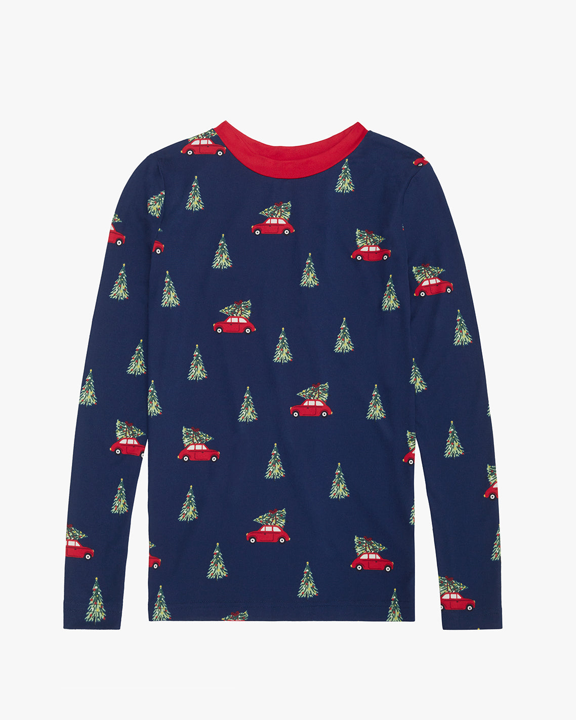 Draper James Nassau Navy Multi Kid's Pajama Set in Holiday Trees