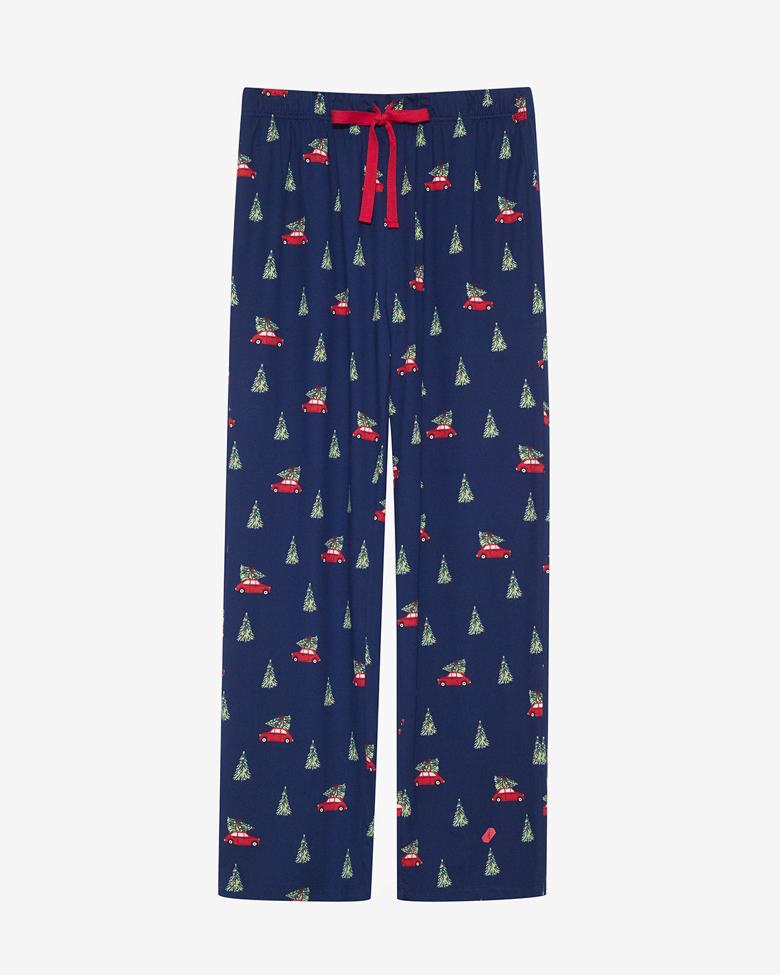 Draper James Nassau Navy Multi Men's Long-Sleeve Pajama Set in Holiday Trees