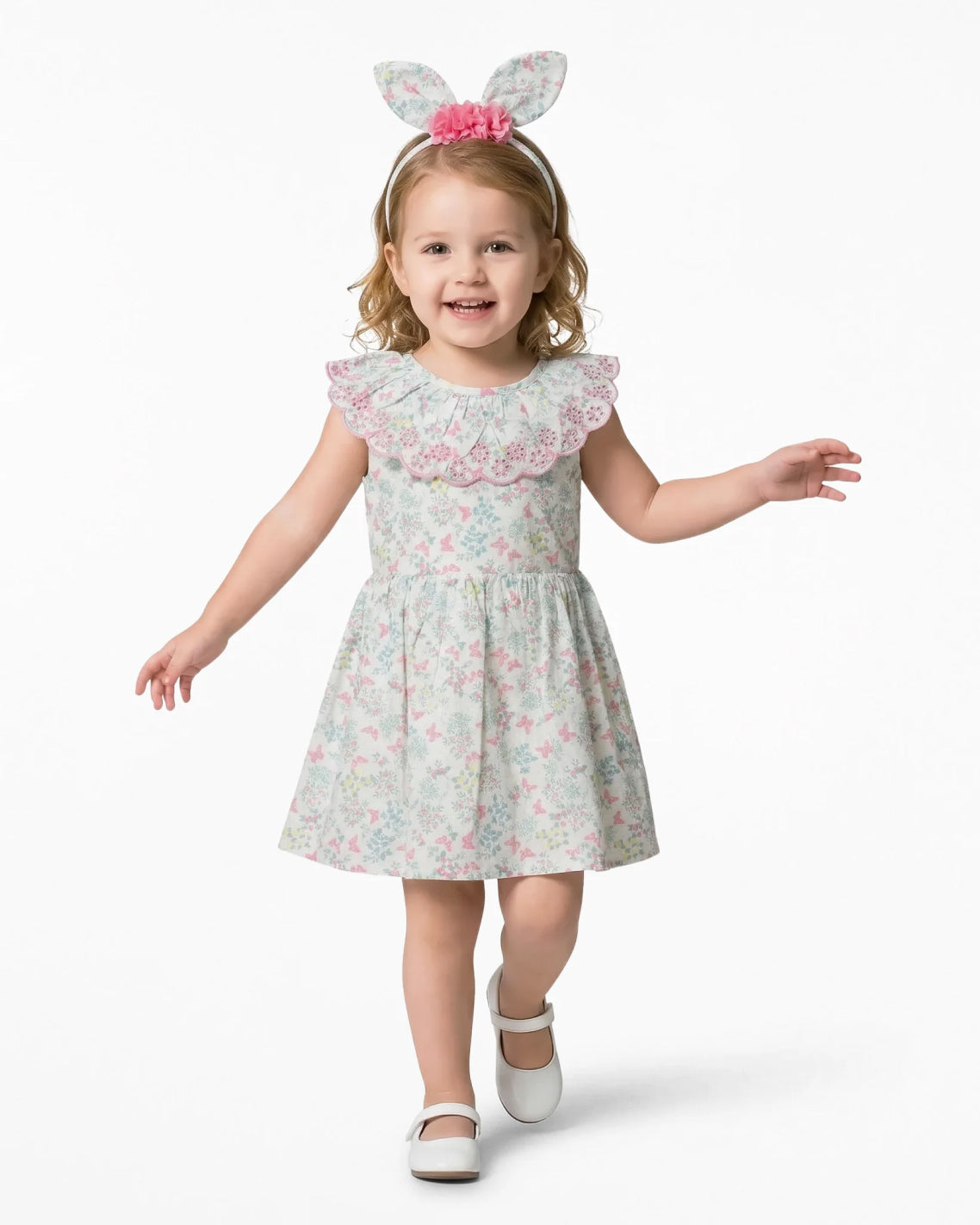 Draper James Multicolor Easter Print Dress with Headband