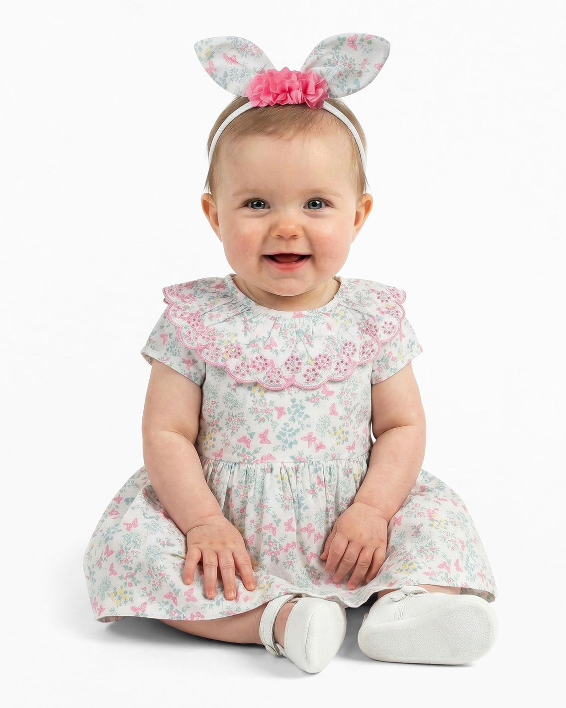 Draper James Multicolor Easter Print Dress with Headband