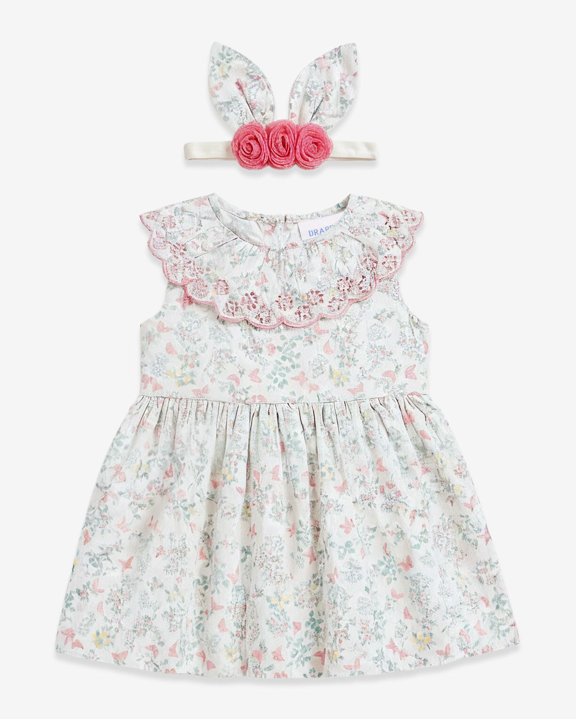 Draper James Multicolor Easter Print Dress with Headband