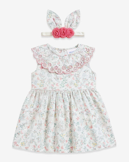 Draper James Multicolor Easter Print Dress with Headband