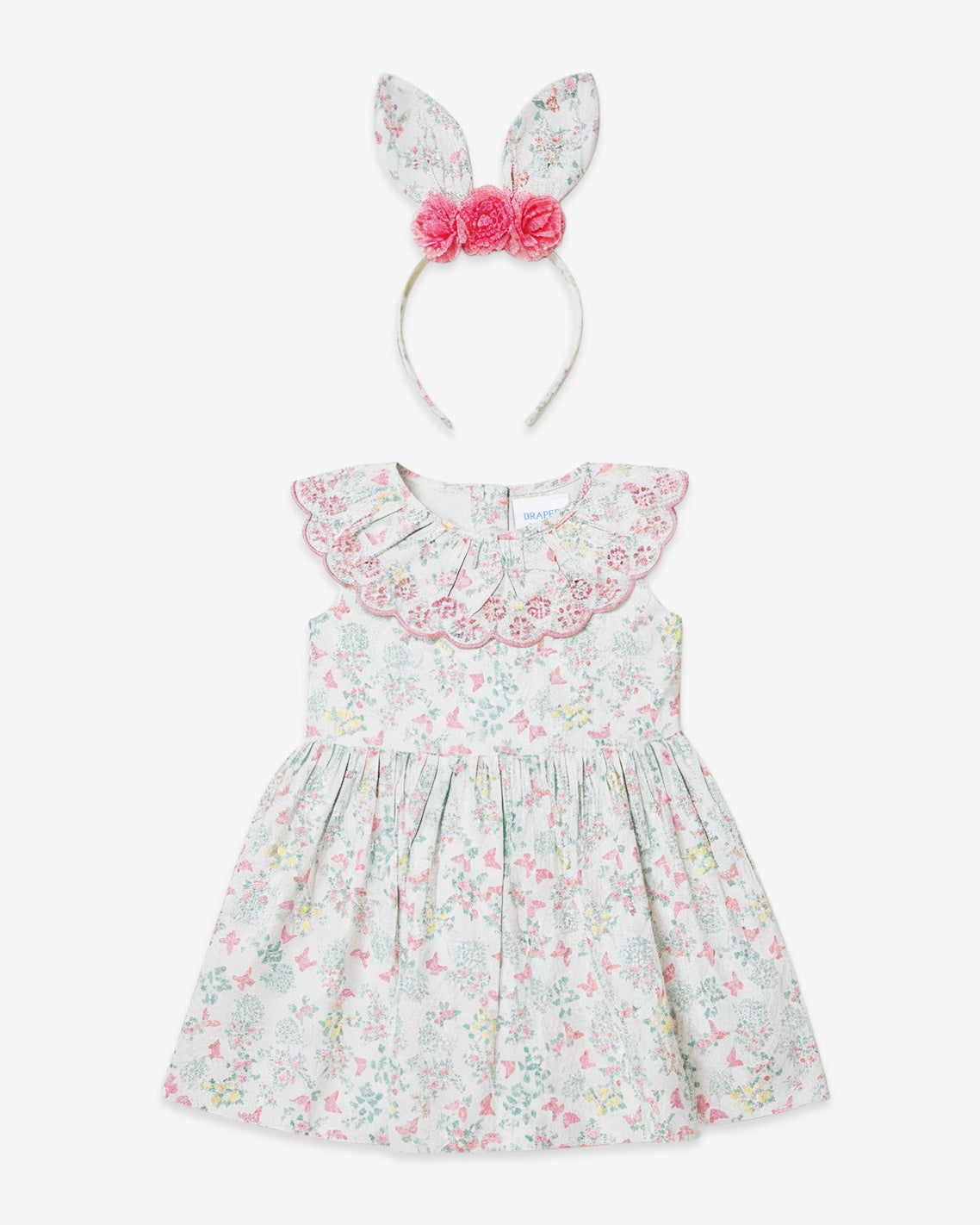 Draper James Multicolor Easter Print Dress with Headband