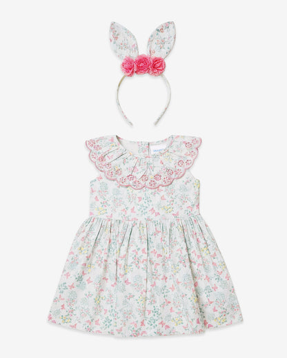Draper James Multicolor Easter Print Dress with Headband