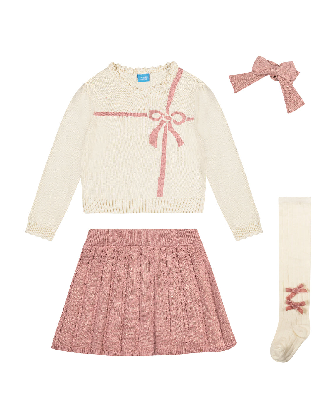 Draper James Magnolia White Multi Girls Sweater & Skirt Set – Classic