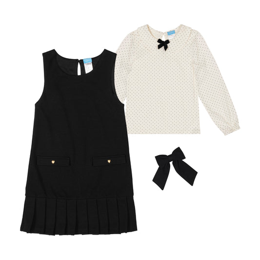 Draper James Belle Meade Black Girls' Dress, Top And Bow Set