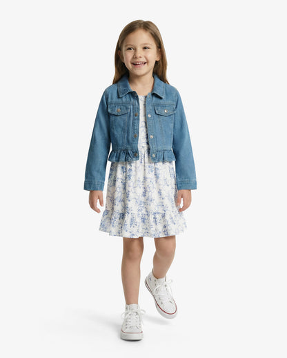 Draper James Blue Denim Jacket Floral Dress Set