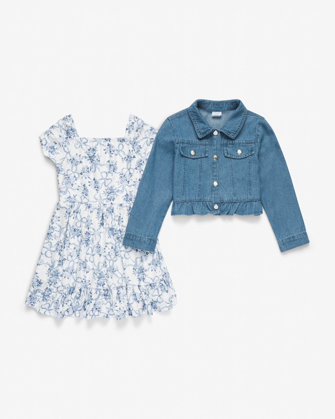 Draper James Blue Denim Jacket Floral Dress Set
