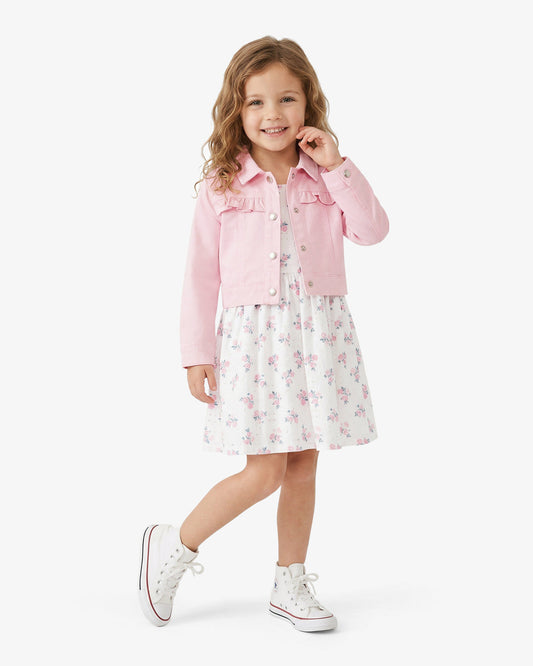 Draper James Pink Multi Jacket Floral Dress Set in Pink
