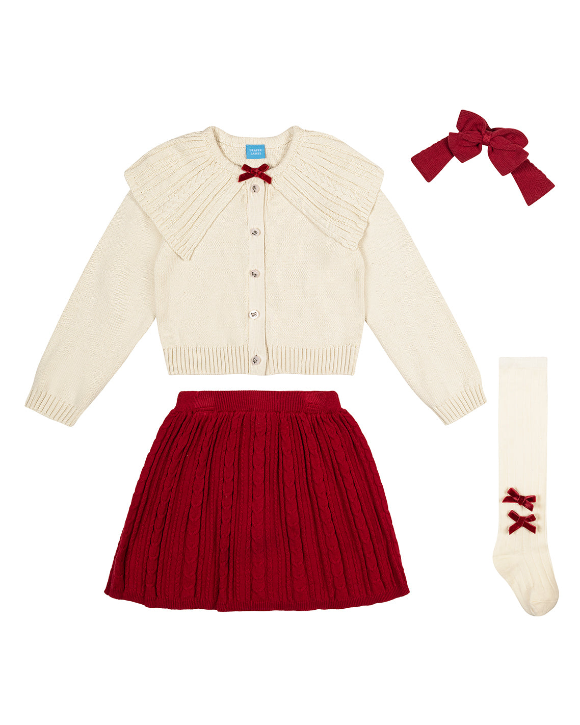 Draper James Magnolia White Multi Girls Sweater & Skirt Set – Alternate Color