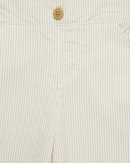 Draper James Tan/White Polo Seersucker Short Set in Beige