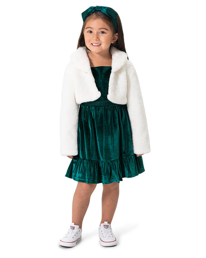 Draper James Green Multi Girls Jacket and Dress Set
