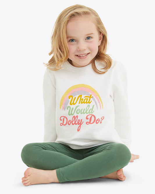 Draper James Magnolia White Kids WWDD Rainbow Sweatshirt