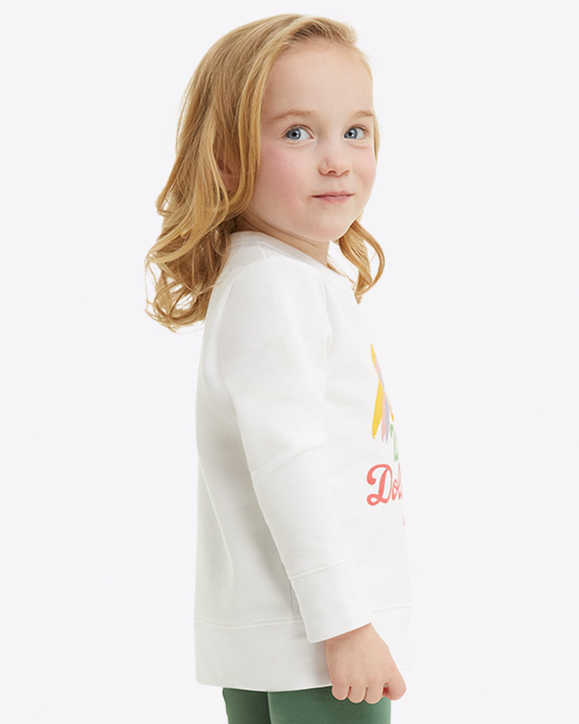 Draper James Magnolia White Kids WWDD Rainbow Sweatshirt