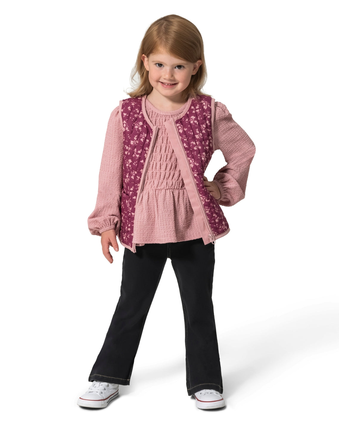 Draper James Pink Multi Girls' Top, Pant And Vest Set
