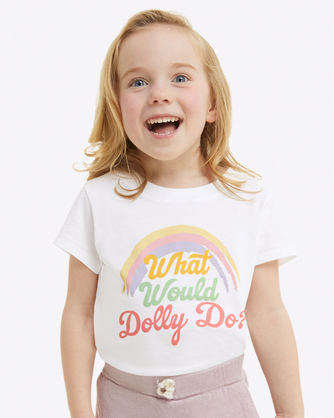 Draper James Magnolia White Kids WWDD Rainbow Tee