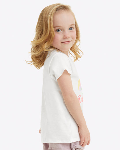 Draper James Magnolia White Kids WWDD Rainbow Tee