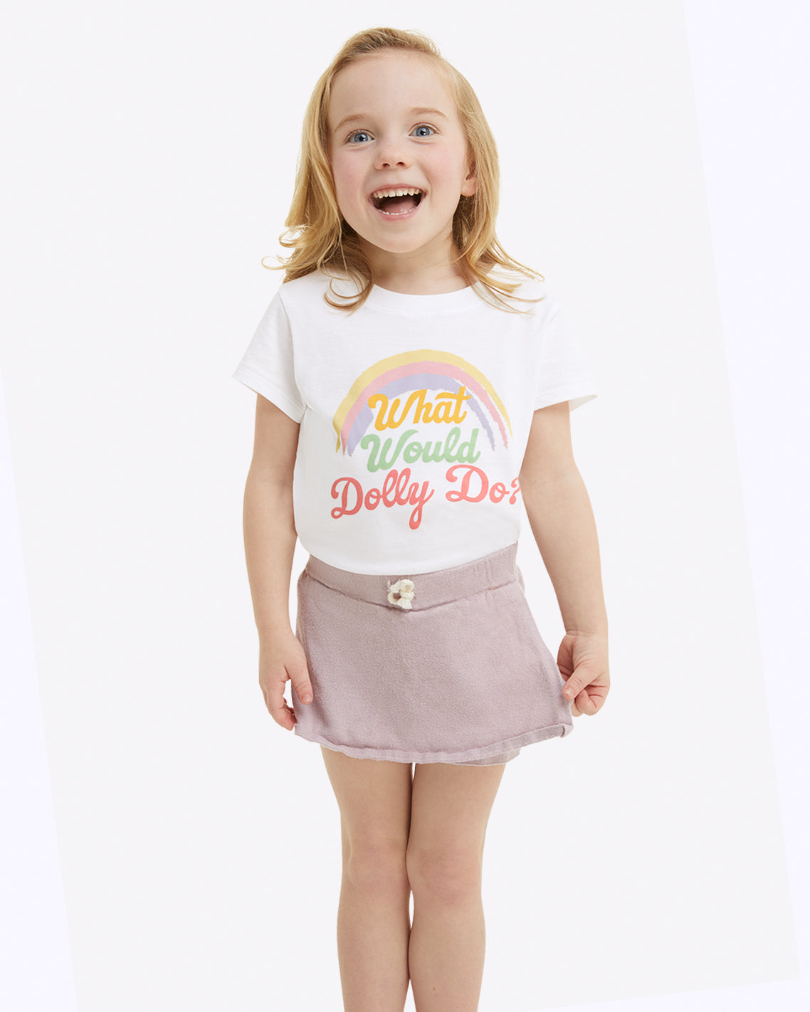Draper James Magnolia White Kids WWDD Rainbow Tee