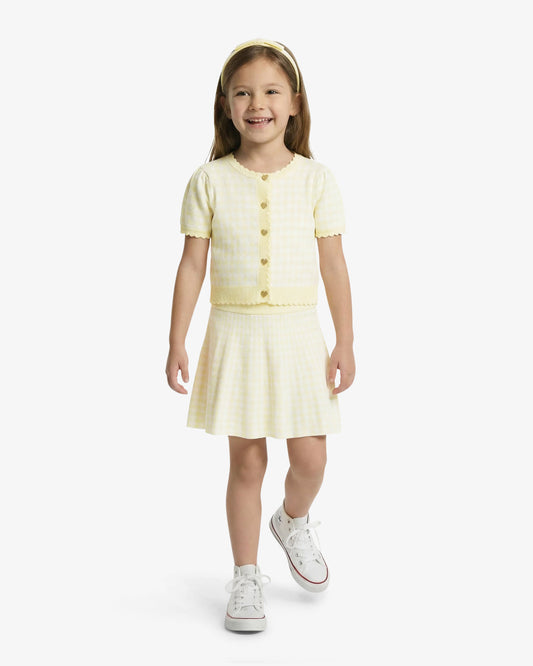 Draper James Yellow Sweater Knit Skirt Set with Headband in Yellow