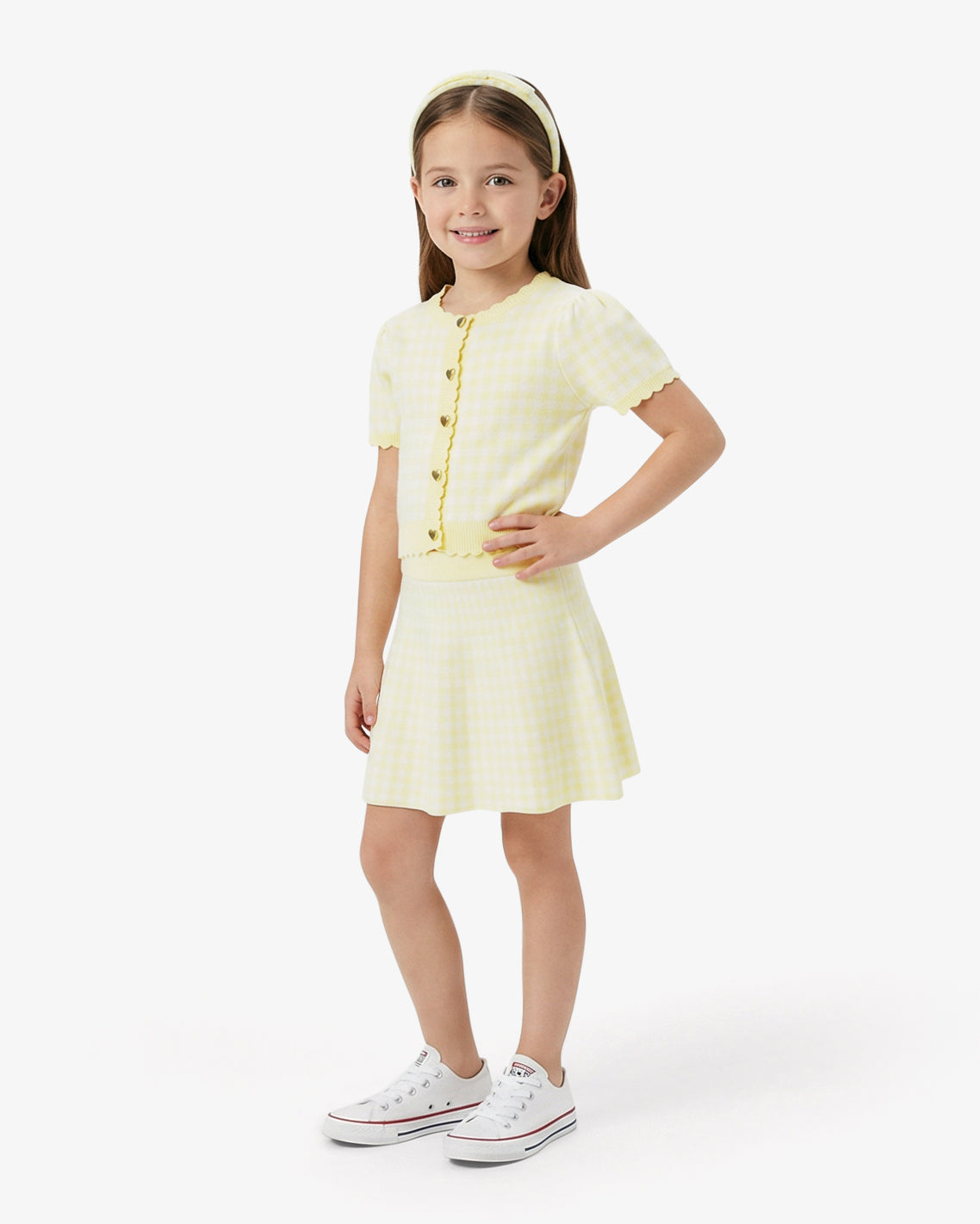Draper James Yellow Sweater Knit Skirt Set with Headband in Yellow