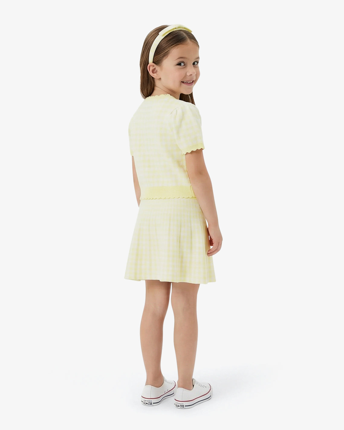 Draper James Yellow Sweater Knit Skirt Set with Headband in Yellow
