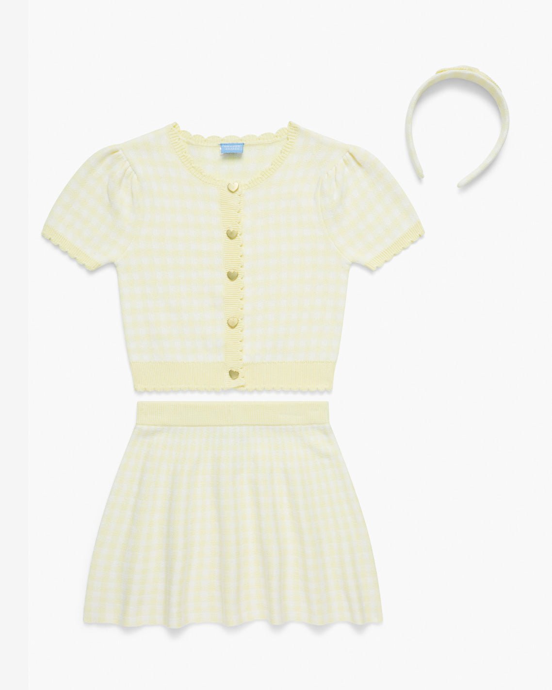 Draper James Yellow Sweater Knit Skirt Set with Headband in Yellow