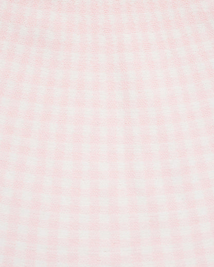 Draper James Pink Gingham Sweater Knit Skirt Set with Headband in Pink