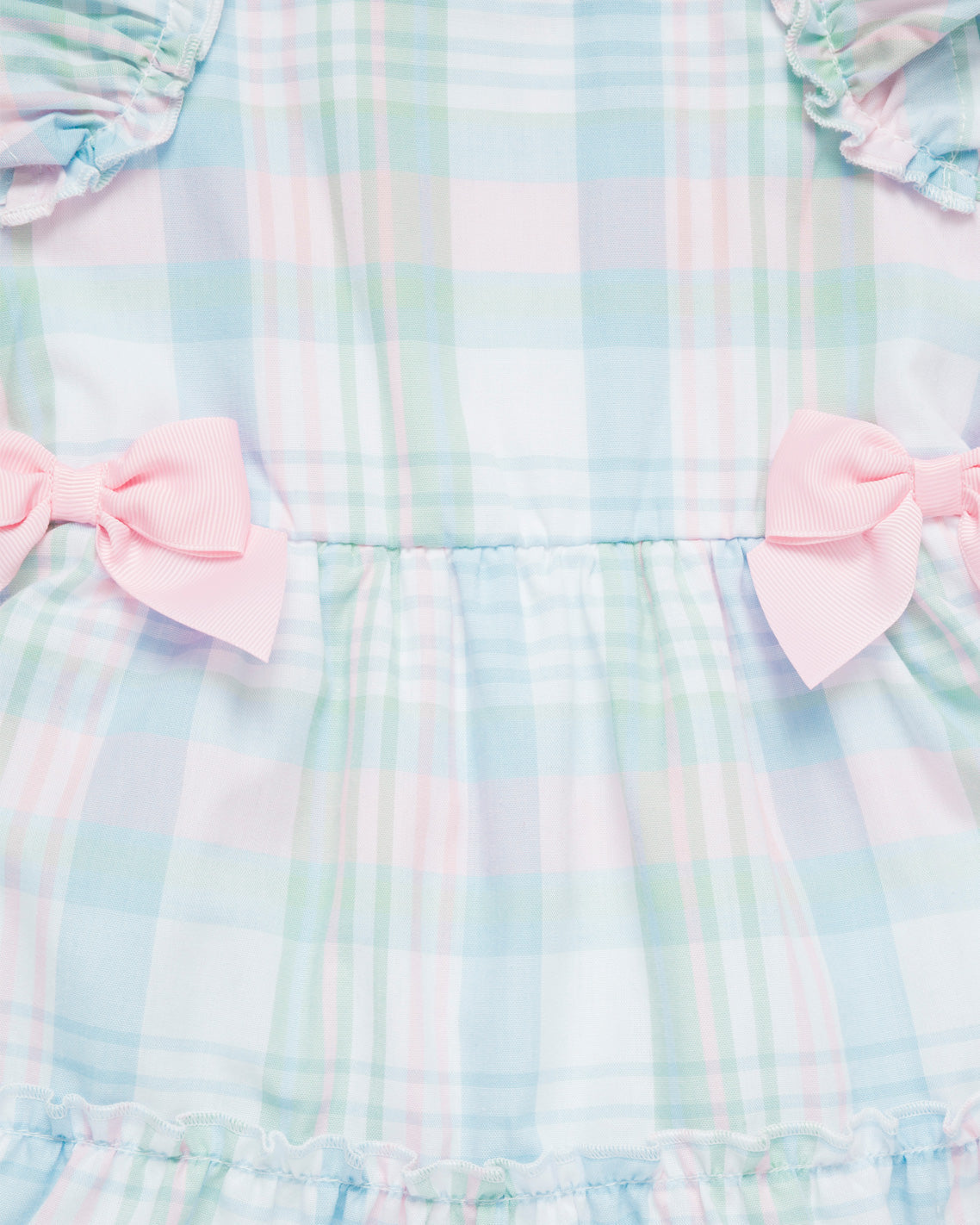 Draper James Blue Dress with Diaper Cover in Blue Plaid