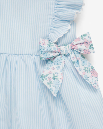 Draper James Blue Striped Dress with Diaper Cover in Blue