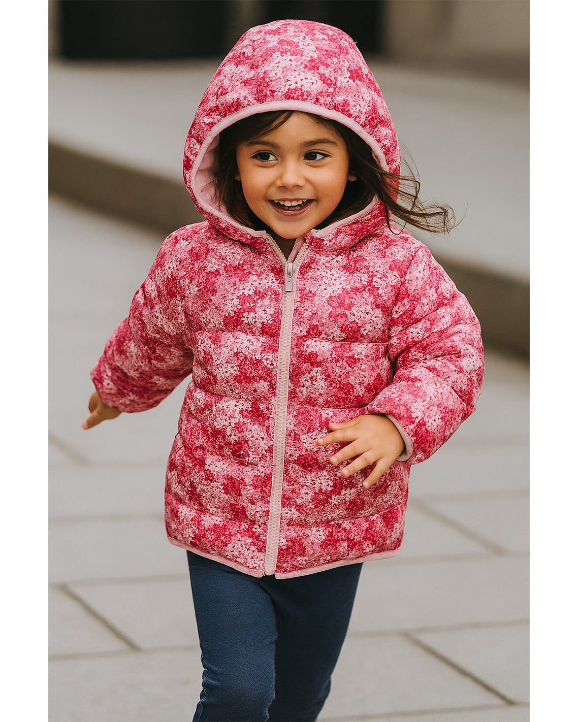 Draper James Pink Girls Zip Up Printed Coat