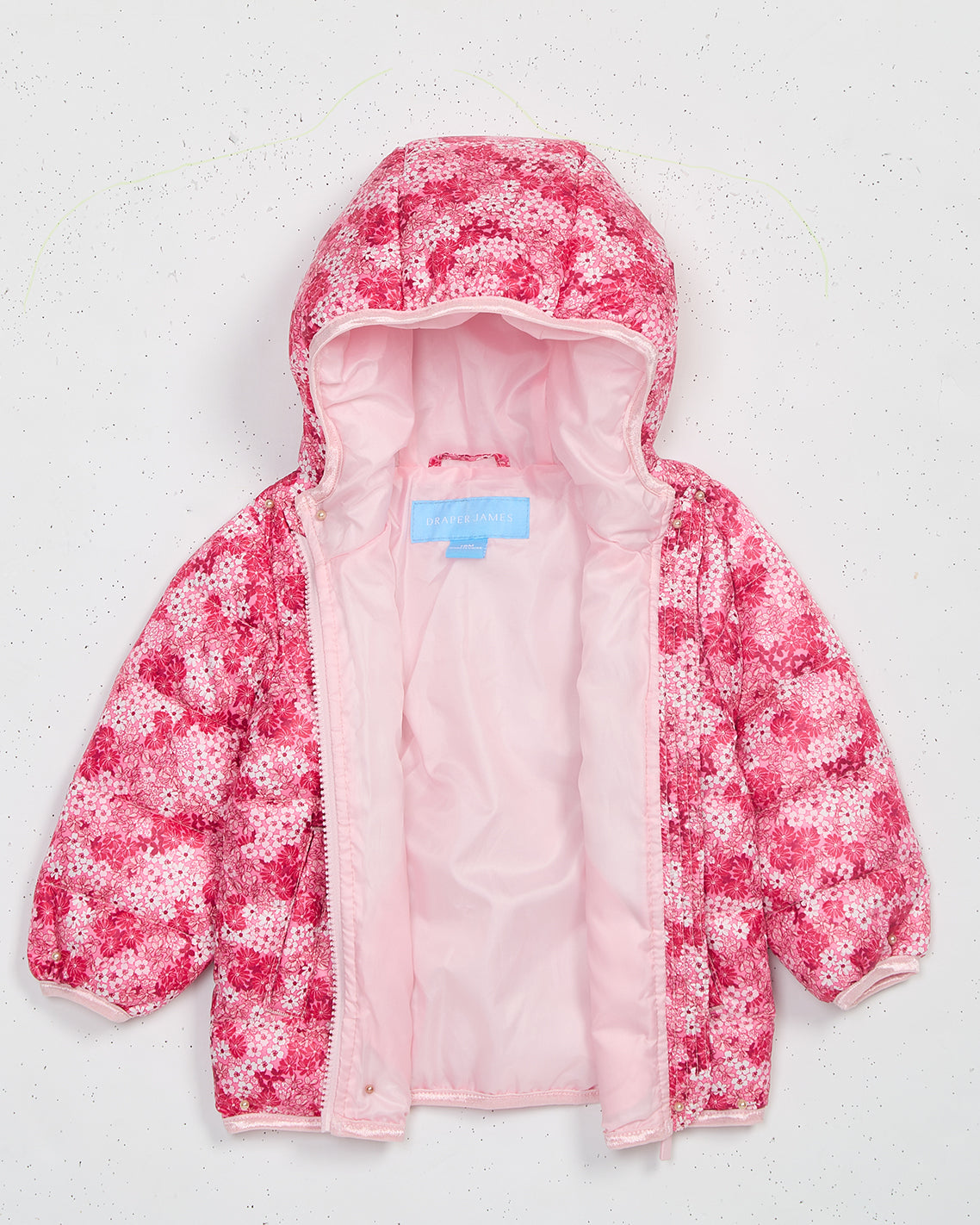 Draper James Pink Girls Zip Up Printed Coat