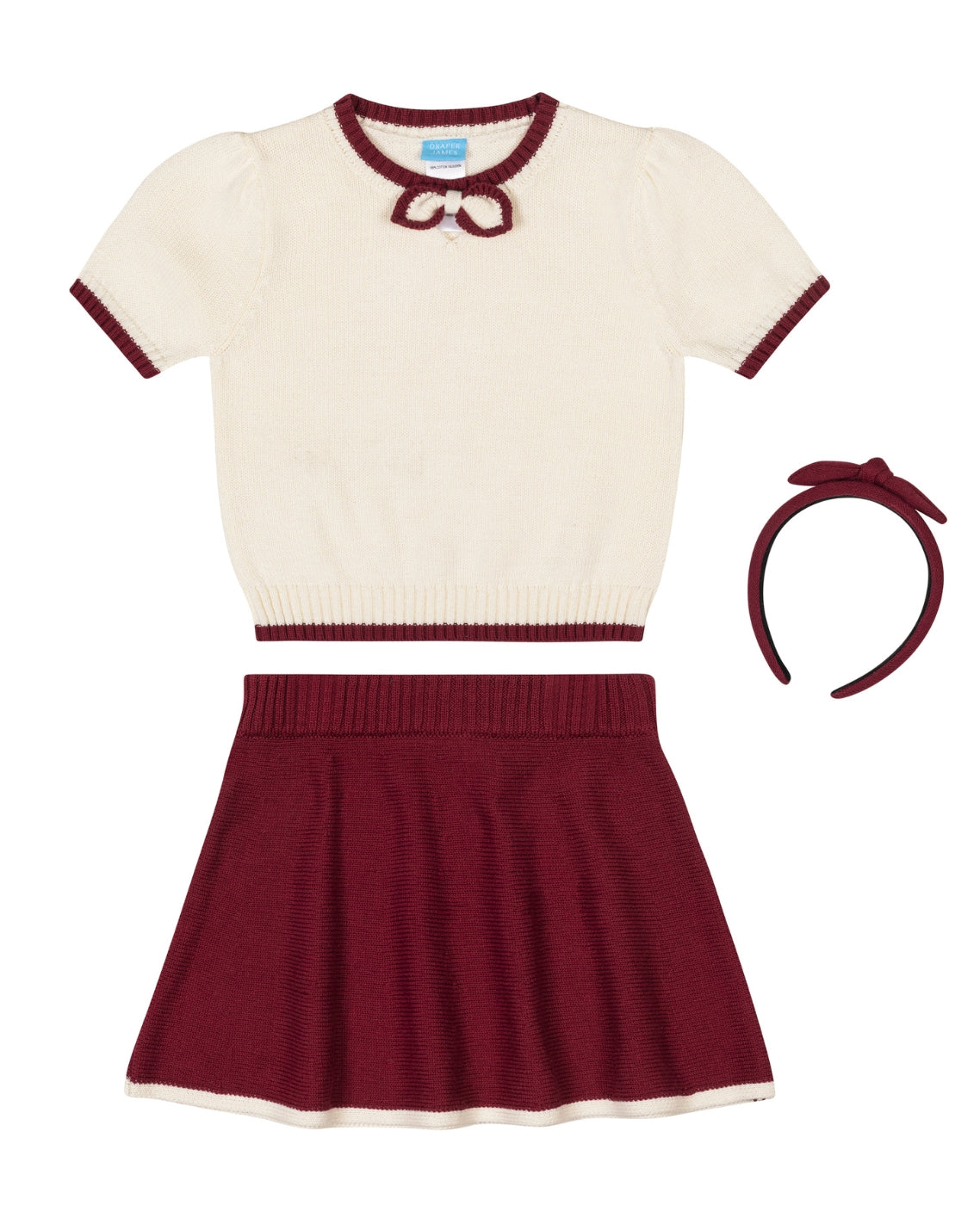 Draper James Raspberry Pink Girls' Top, Skirt And Headband Set