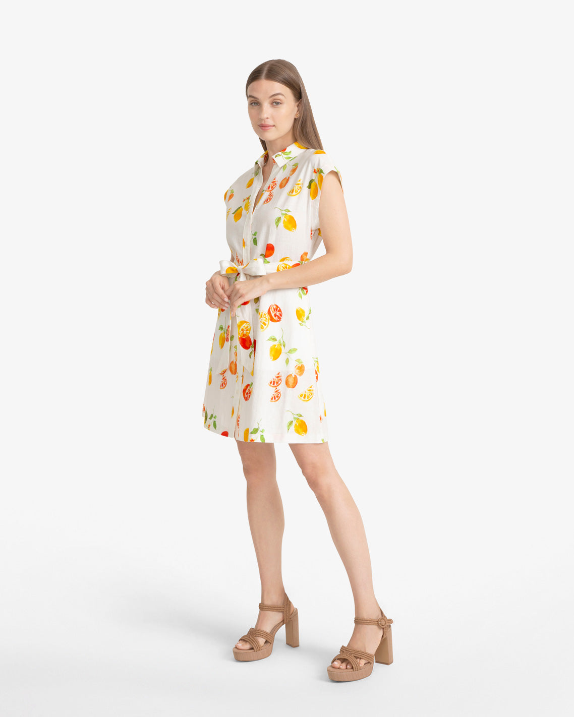 Draper James Magnolia White Multi Trisha Citrus Print Dress