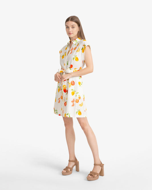 Draper James Magnolia White Multi Trisha Citrus Print Dress