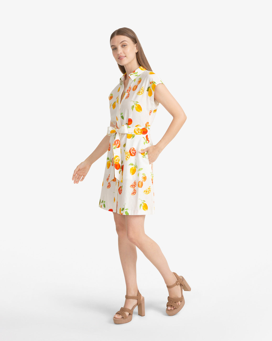 Draper James Magnolia White Multi Trisha Citrus Print Dress