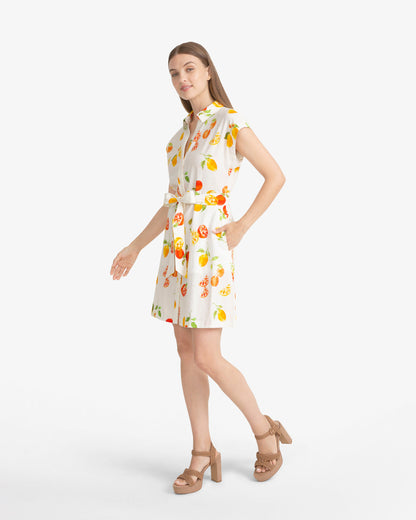 Draper James Magnolia White Multi Trisha Citrus Print Dress