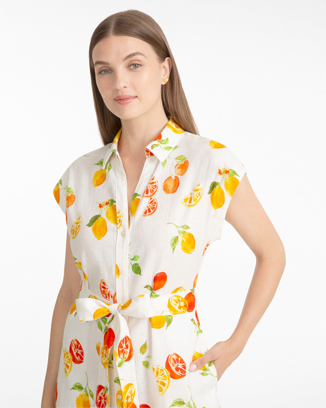 Draper James Magnolia White Multi Trisha Citrus Print Dress