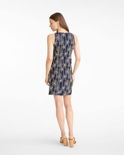 Draper James Nassau Navy Multi Priscilla Sleeveless Dress in Embroidery
