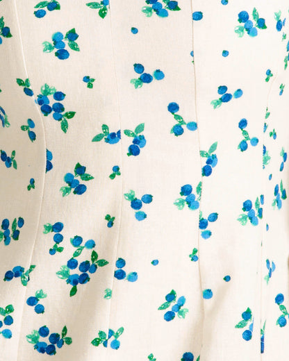 Draper James Blue Multi Shiloh Long Sleeve Dress
