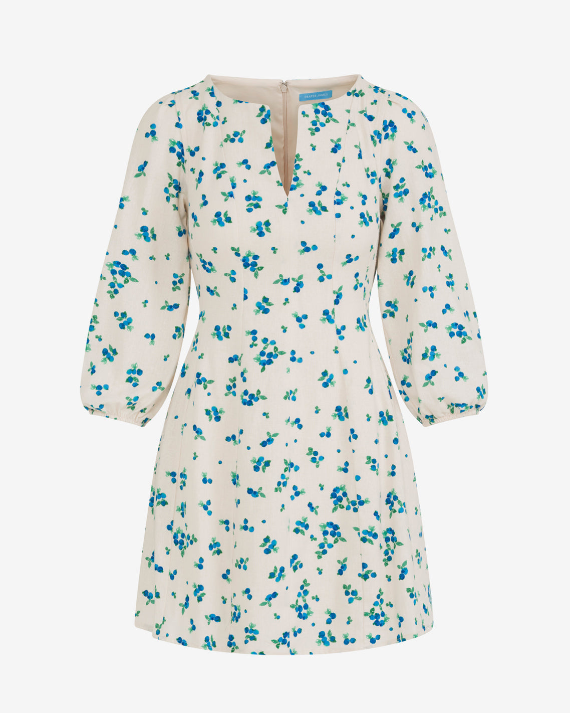 Draper James Blue Multi Shiloh Long Sleeve Dress