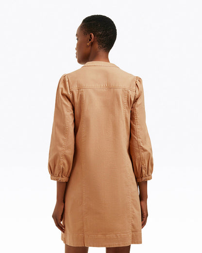 Draper James Brown Felicity Popover Shift Dress in Croissant