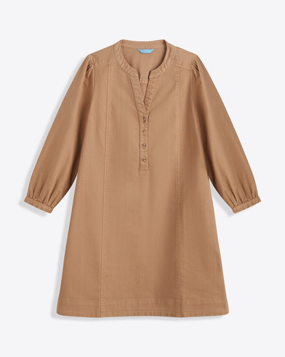Draper James Brown Felicity Popover Shift Dress in Croissant