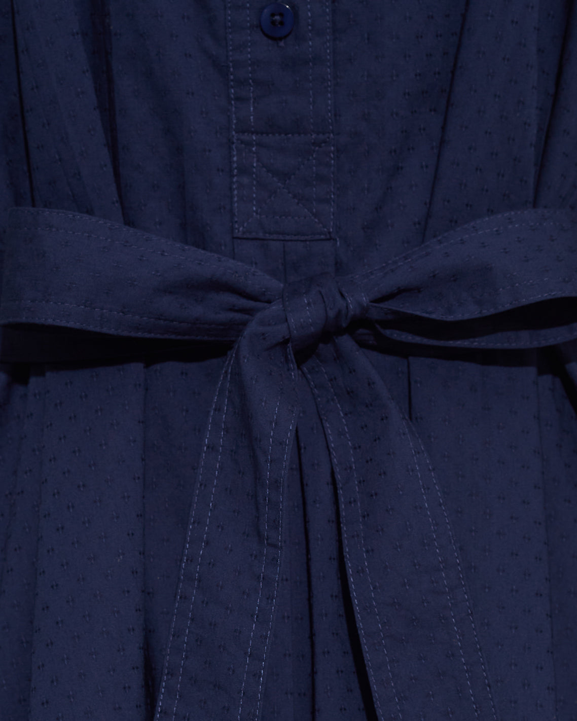 Draper James Nassau Navy Ellie Pleated Shirtdress in Cotton Dobby