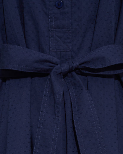 Draper James Nassau Navy Ellie Pleated Shirtdress in Cotton Dobby