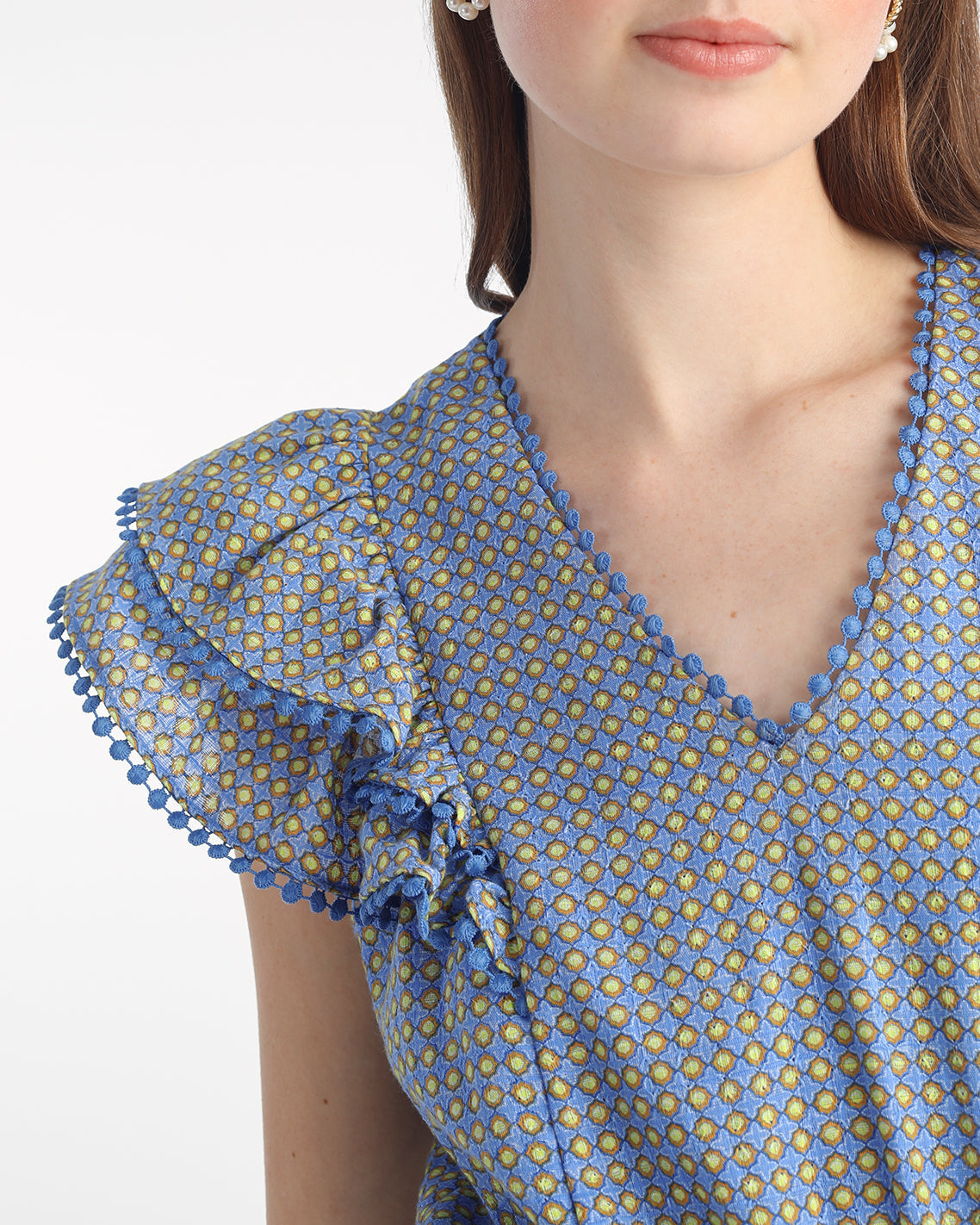 Draper James Blue Dots Gabby Mini Dress in Blue Dots