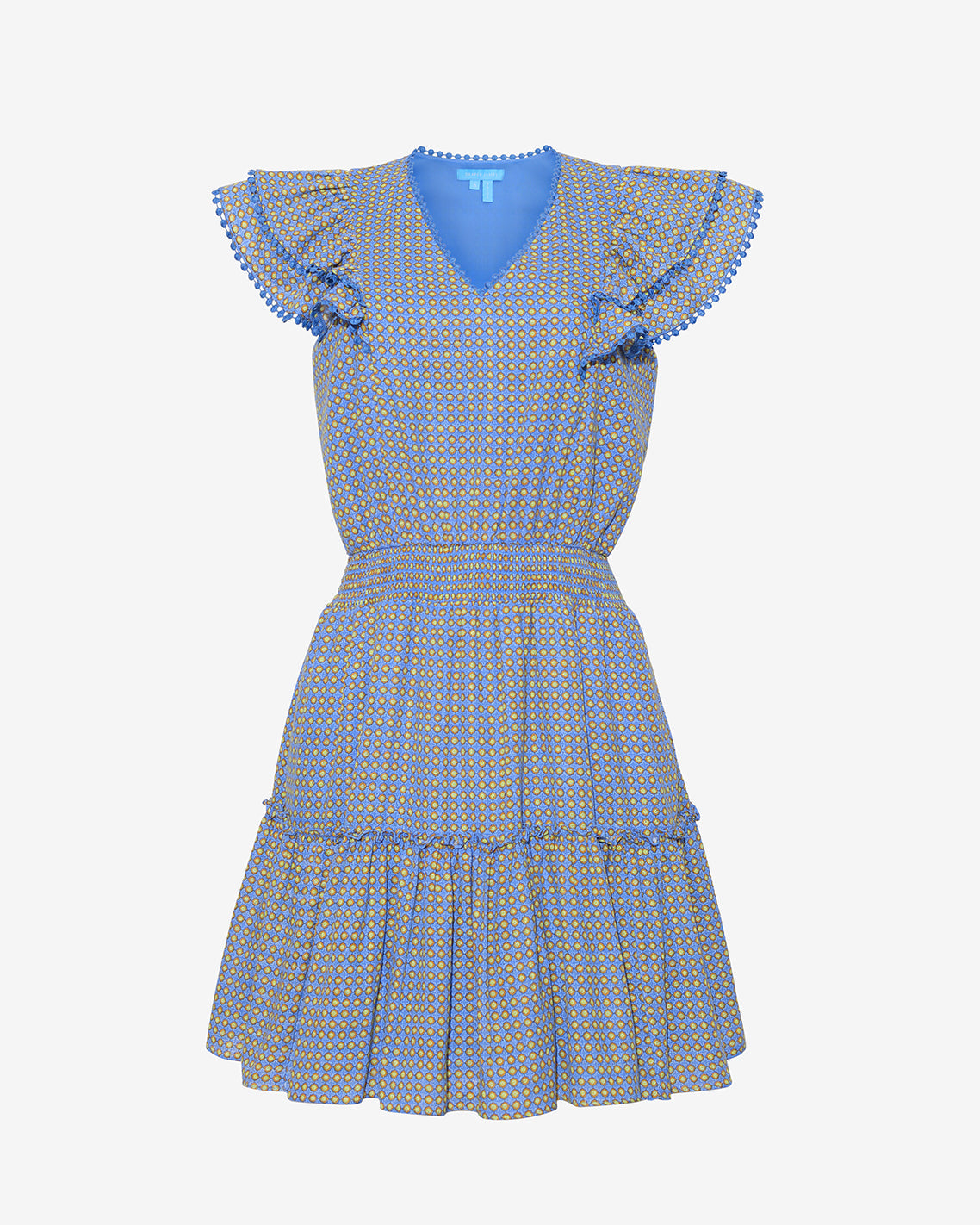 Draper James Blue Dots Gabby Mini Dress in Blue Dots