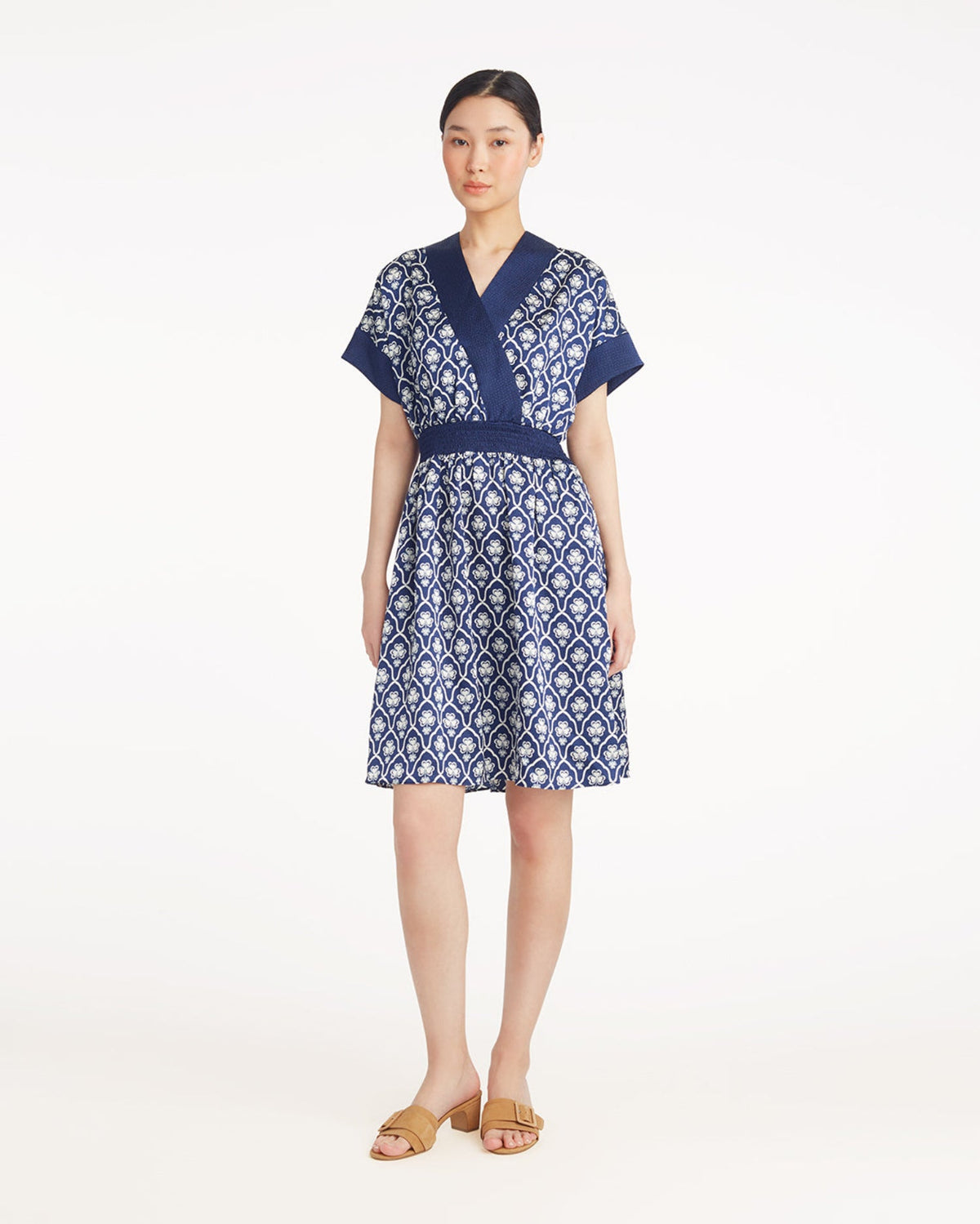 Draper James Clover Field Colleen Short Sleeve Wrap Dress in Clover Field